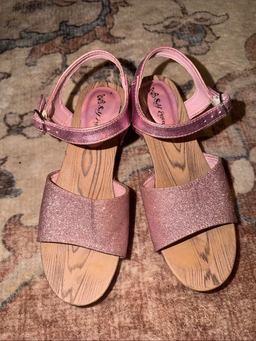 Self Esteem Glitter Pink Kids Dress Sandals